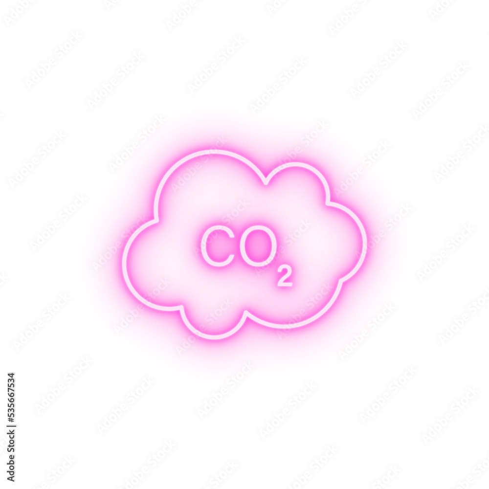 CO2 energy neon icon