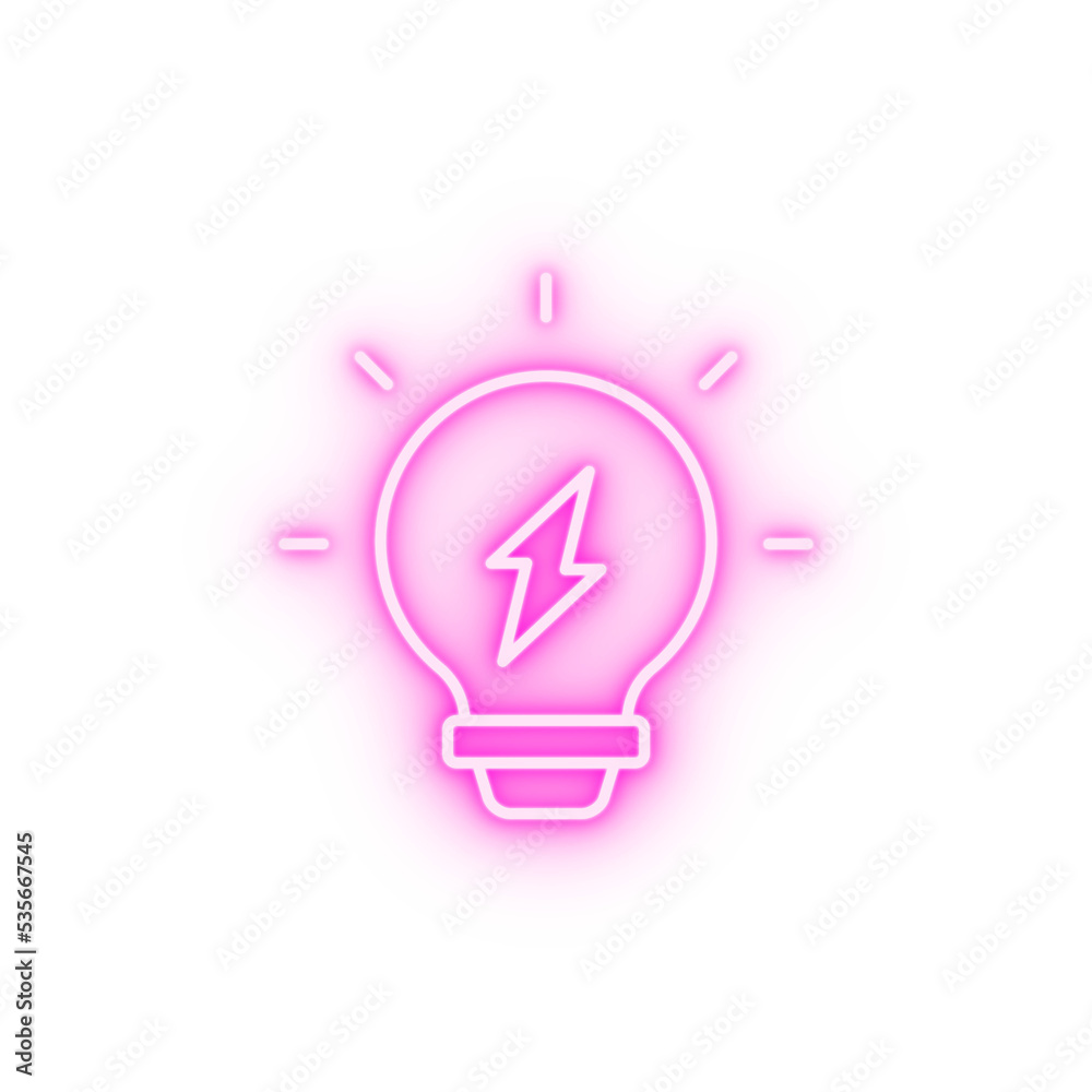 Idea energy neon icon