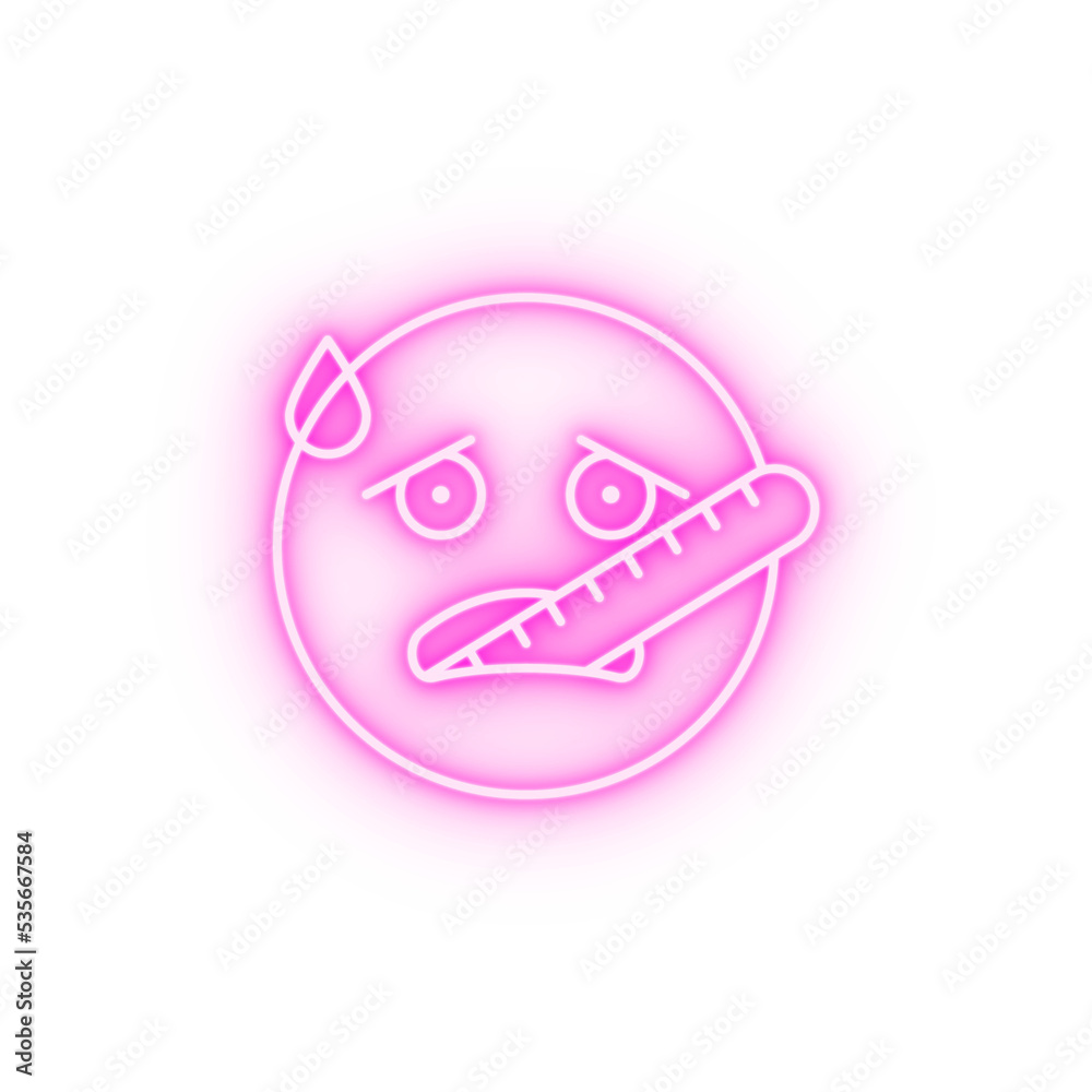 Fever emotions neon icon Fever emotions neon icon