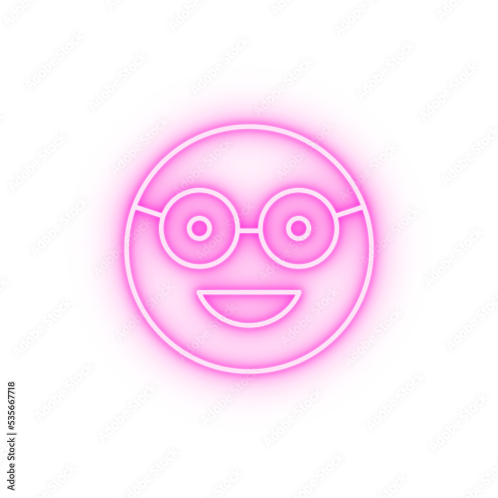 Sunglasses happy emotions neon icon Sunglasses happy emotions neon icon