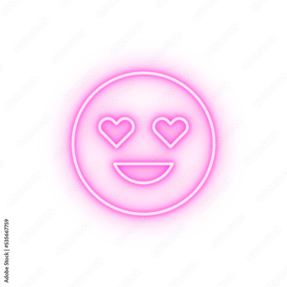 Lovely eyes emotions neon icon