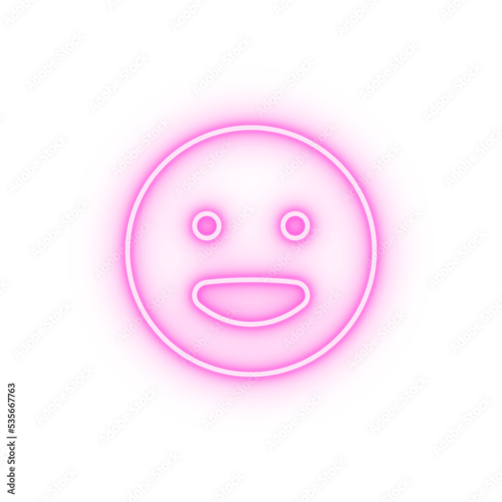 Happy emotions neon icon