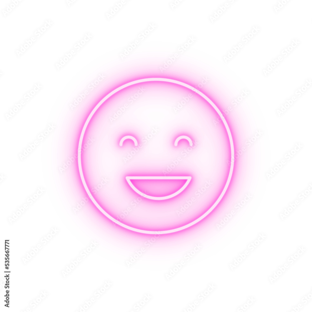 Fototapeta premium Happy emotions neon icon