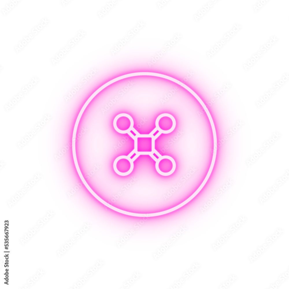 drone field outline neon icon