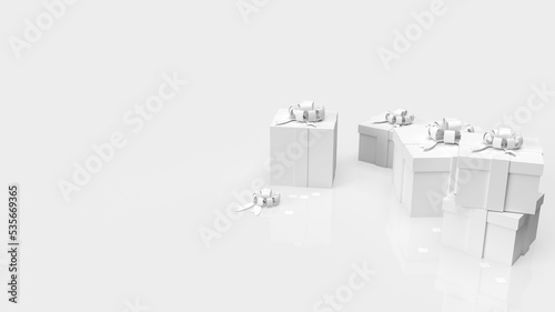 The white gift box on white background  3d rendering
