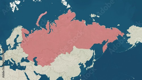 Zoom in to the map of Soviet Union with text, textless, and with flag