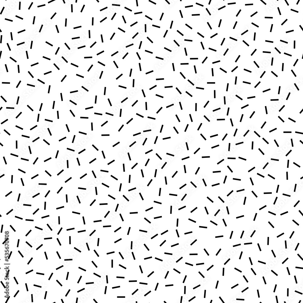 Seamless background with random black elements. Abstract black and white ornament. Dotted abstract pattern