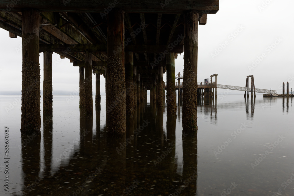 Fishing pier on Commencement Bay in Tacoma, Washington. Fishing pier on Commencement Bay in Tacoma, Washington.