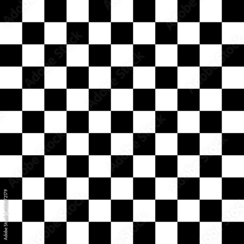 Black and white checkered background. Chess pattern. Vector illustration