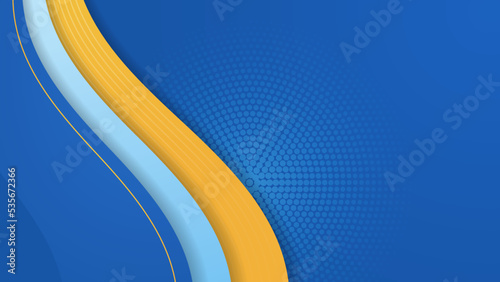 Vector blue yellow geometric background in Swedish flag concept. Abstract background with modern trendy fresh color for presentation design, flyer, social media cover, web banner, tech banner