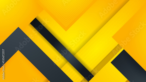 Abstract technology template geometric diagonal overlapping separate contrast yellow and black background.