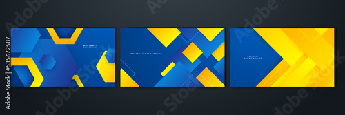 Modern blue and yellow orange abstract background for business presentation and corporate concept