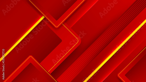 Bright sunny red yellow dynamic abstract background. Modern red orange color. Fresh business banner for sales  event  holiday  party  halloween  birthday  falling. Fast moving 3d lines with shadow