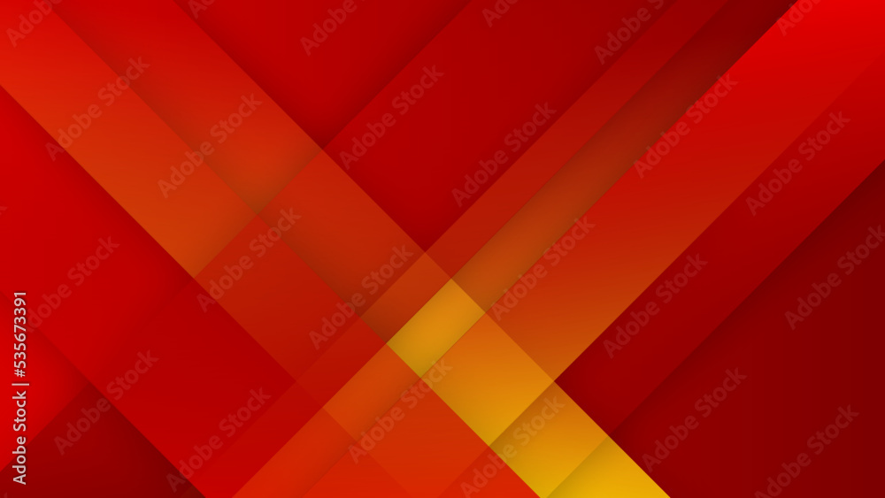 Modern red orange yellow geometric shapes abstract modern technology background design. Vector abstract graphic presentation design banner pattern background web template.
