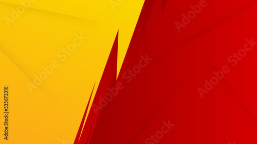 Modern red orange yellow geometric shapes abstract modern technology background design. Vector abstract graphic presentation design banner pattern background web template.