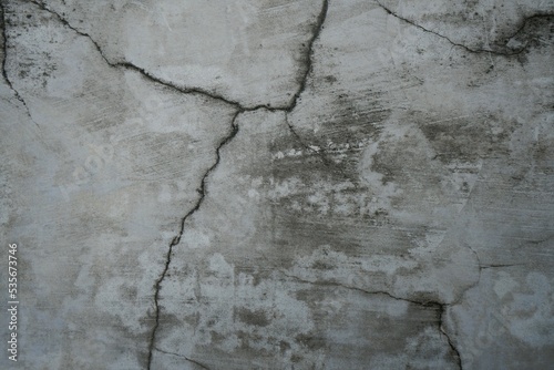 Concrete floor pattern cracked into a large pattern.