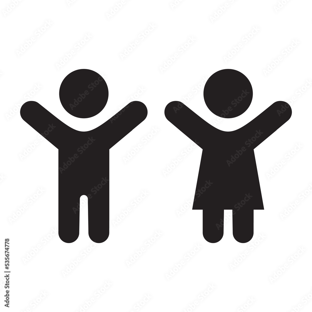illustration of boy and girl vector symbol