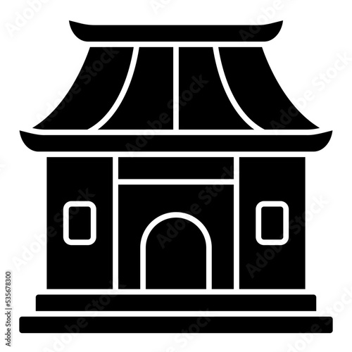 chinese temple solid icon © Flowicon