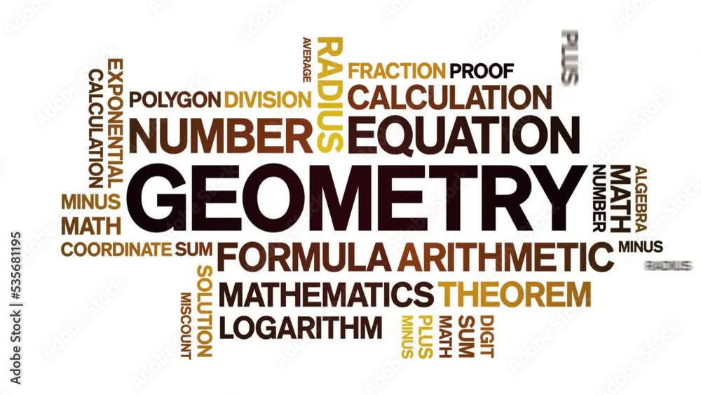 Geometry animated tag word cloud;text design animation