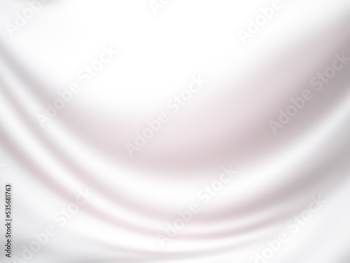 Curtain white wave with soft shadow and blur. fabric wavy elegant. rippled soft satin pattern. abstract background on isolated.