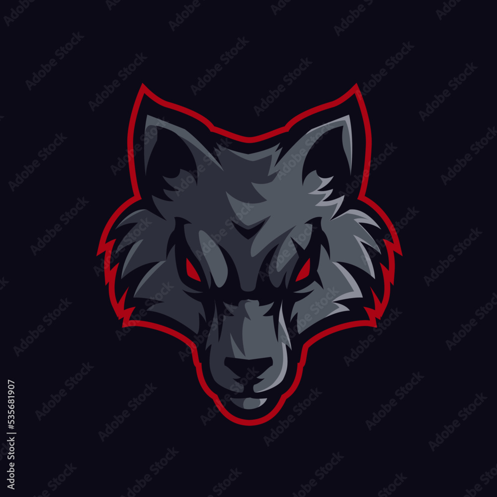head wolf mascot logo gaming vector illustration head wolf mascot logo gaming vector illustration