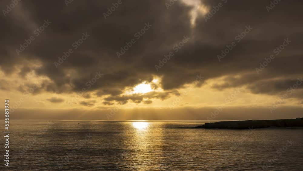 Sun Rays Shining through Clouds at Sunset in Noyo Harbor Timelapse Sun Rays Shining through Clouds at Sunset in Noyo Harbor Timelapse