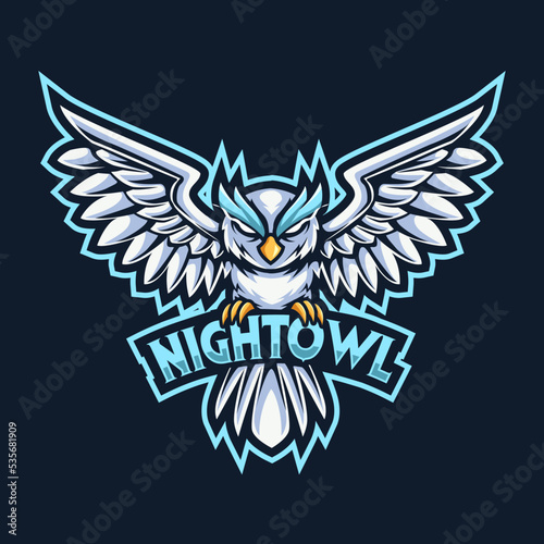 owl mascot logo gaming vector illustration