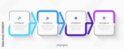 Vector Infographic label design template with icons and 4 options or steps. Can be used for process diagram, presentations, workflow layout, banner, flow chart, info graph. © Mif Design