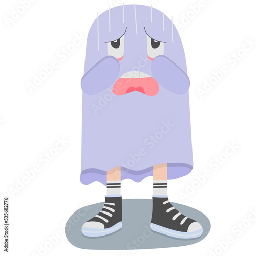 Scared flat icon,linear,outline,graphic,illustration