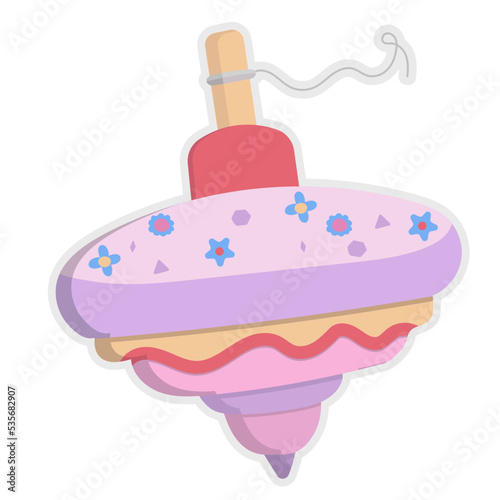 Spinning Top flat icon,linear,outline,graphic,illustration