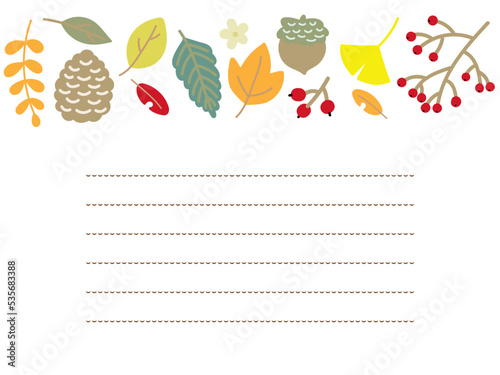 秋の落ち葉のお手紙フレーム