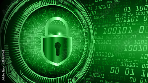 Closed Padlock on digital background, cyber security