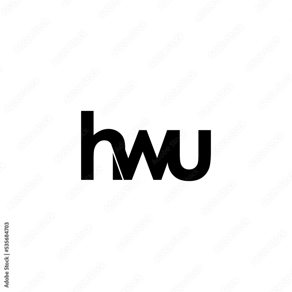 hwu lettering initial monogram logo design
