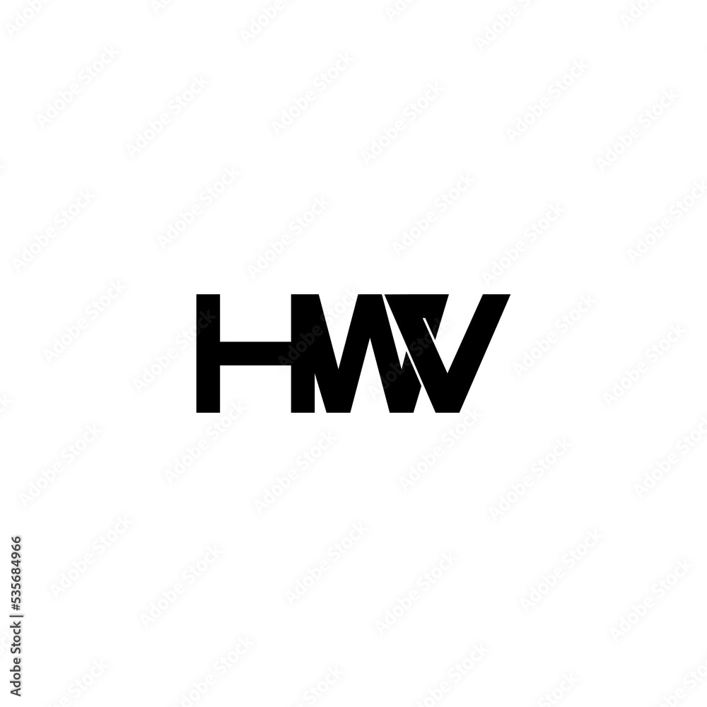 hwv lettering initial monogram logo design
