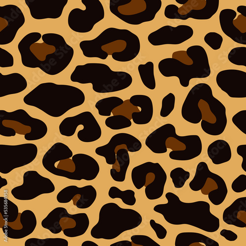 Cheetah skin abstract seamless pattern. Wild animal cheetah brown spots for fashion print design, web, cover, wrapping paper, wallpaper and cutting.