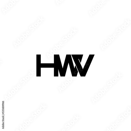 hwv lettering initial monogram logo design