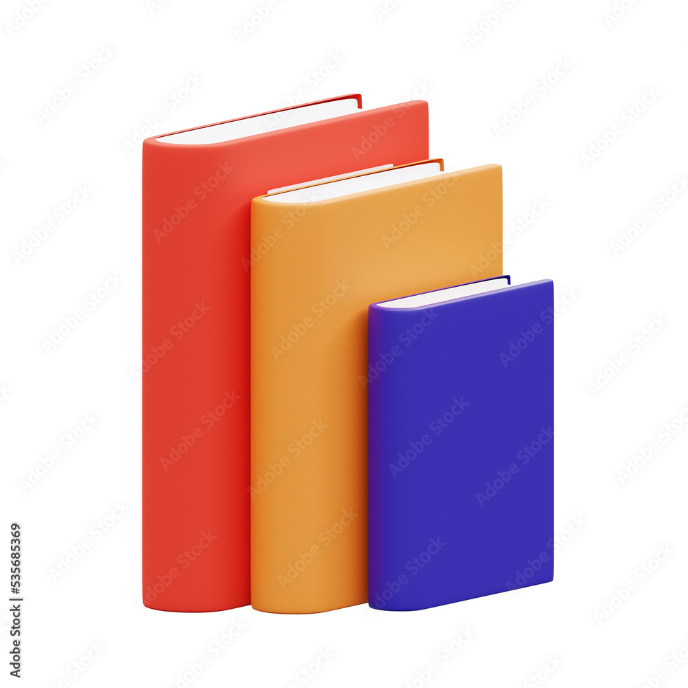 3d Rendering of Stack of book icon isolated on white. 3d Rendering of Stack of book icon isolated on white.