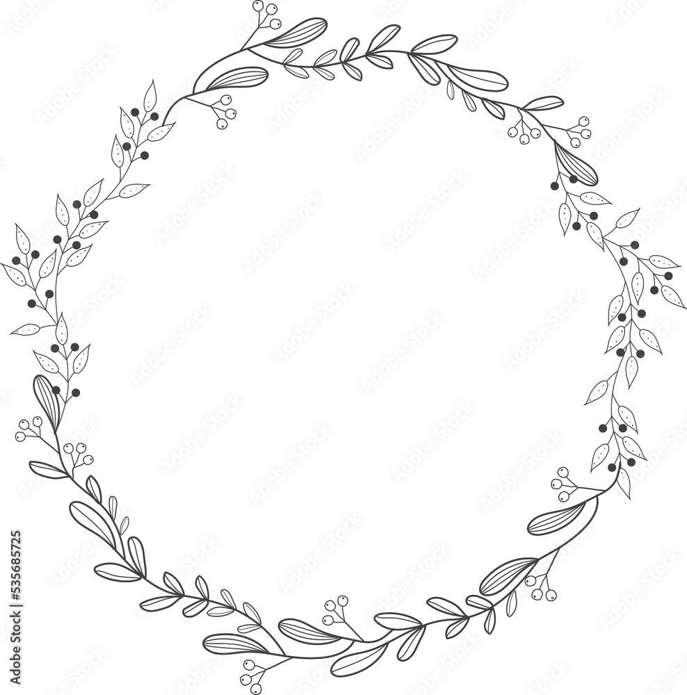 line art doodle spring wreath line art doodle spring wreath