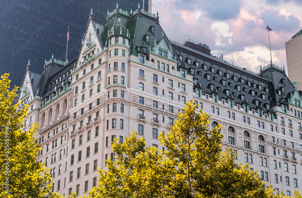Naklejka premium The Plaza Hotel is the most famous hotel in New York next to Central Park
