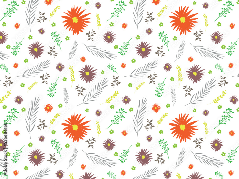 Fototapeta premium Botanical Print seamless pattern, modern and unique overall pattern swatch
