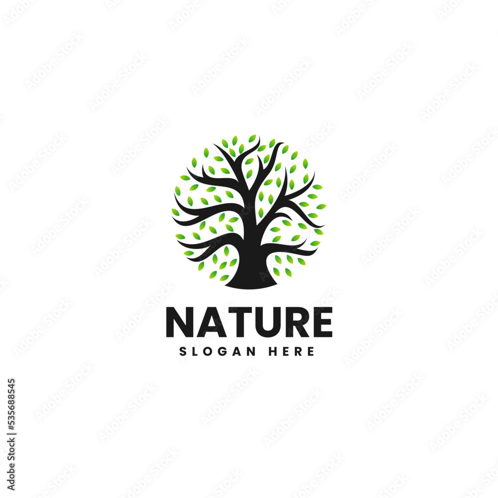 Vector Logo Illustration Nature Simple Mascot Style.