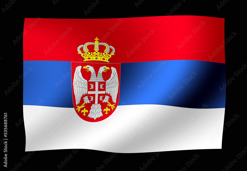 Obraz premium Waving national flag illustration | Serbia