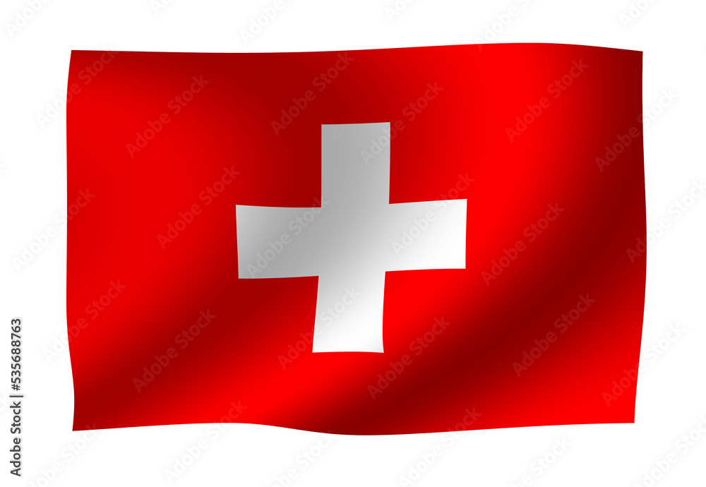 Waving national flag illustration | Switzerland Waving national flag illustration | Switzerland