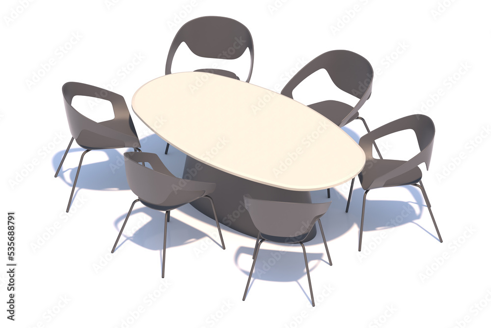 Fototapeta premium Isometric of meeting table. 