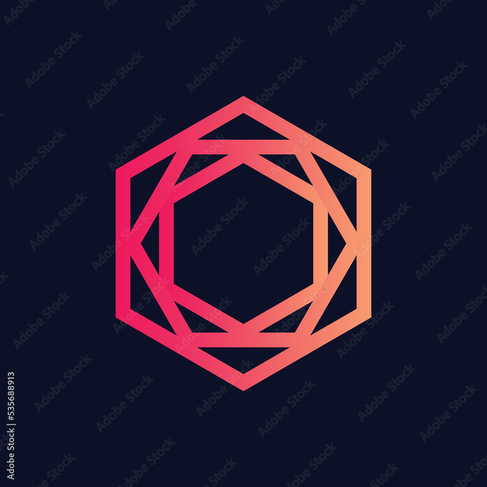 Naklejka premium Hexagon Abstract Logo Design template
