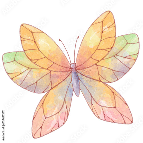 Watercolor butterfly isolated illustration. © Atamun