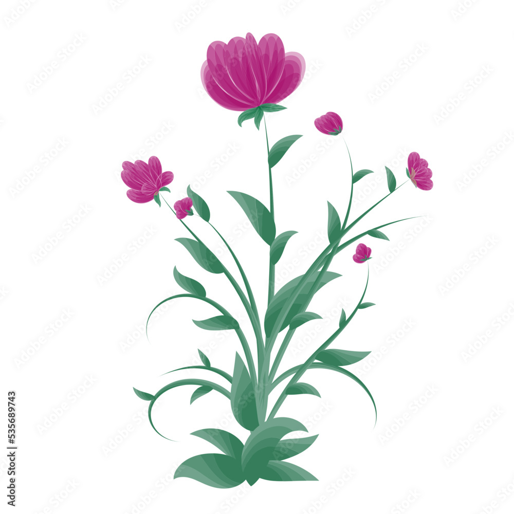pink flower with leaves pink flower with leaves