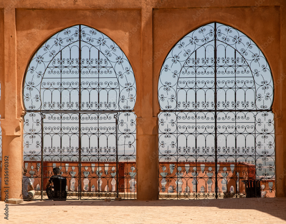 Doors of the historic medieval fortress Arab Kasbah also known as ...