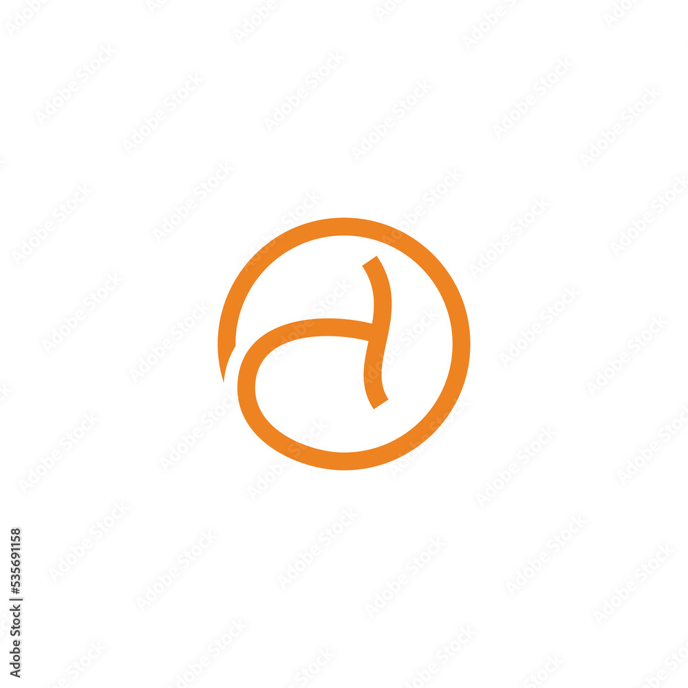 letter at circle line geometric logo vector letter at circle line geometric logo vector