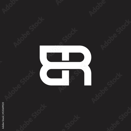letter br abstract negative space logo vector